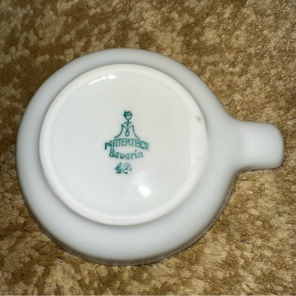 Ashtray Cigarette & Toothpick Holder Mitterteich Bavaria Germany Purple Violet - Picture 3 of 11